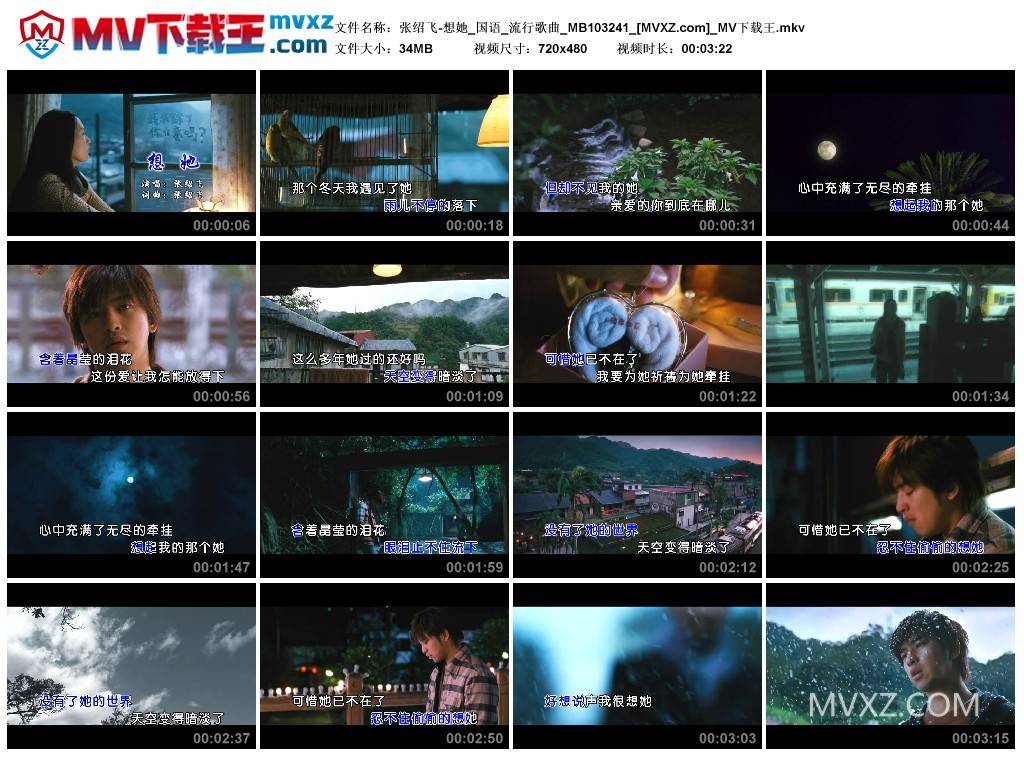 张绍飞-想她_国语_流行歌曲_MB103241